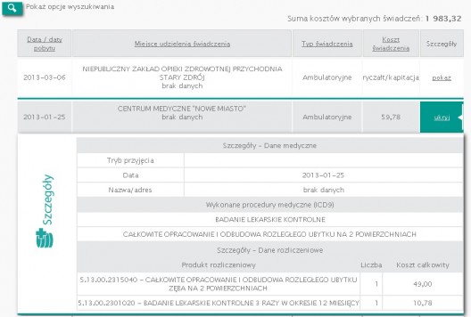 Historia leczenia w ZIP