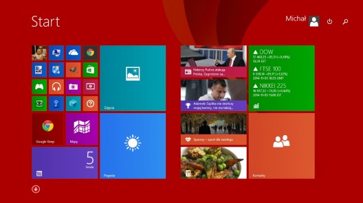 Ekran startowy w Windows 8.1